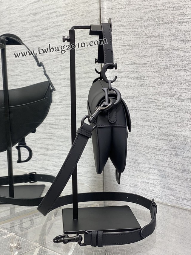 Dior专柜新款迪奥顶级原单原厂皮黑色磨砂小号经典马鞍包 djfk1081
